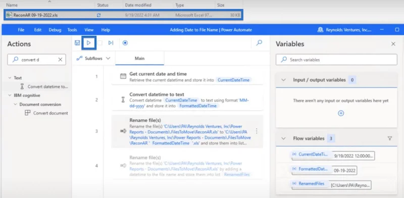 Tambahkan Tarikh Pada Nama Fail Dalam Desktop Power Automate