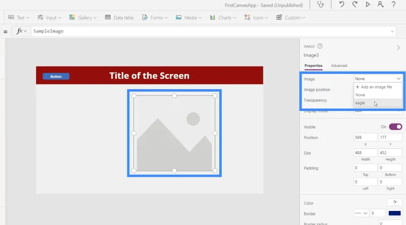 Imej PowerApps Digabungkan Dengan Pen, Kamera Dan Muat Naik Input Foto