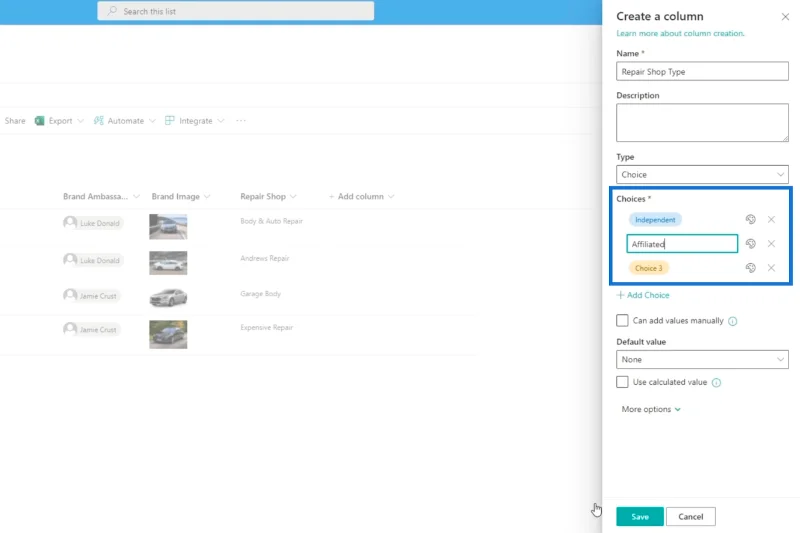 Pengesahan Lajur SharePoint Dalam Dua Cara