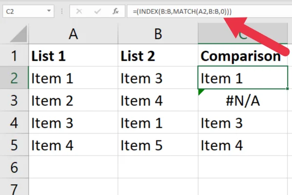 Cara Membandingkan Dua Lajur Dalam Excel Menggunakan VLOOKUP