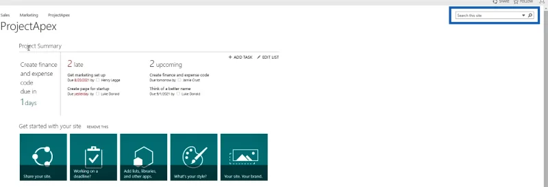 Fungsi Carian SharePoint