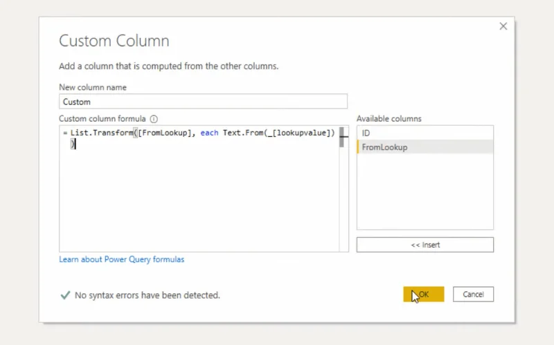 Tutorial do Editor do Power Query: extrair valores de campo de registro de listas