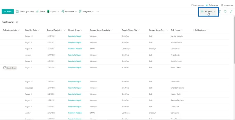 มุมมองปฏิทินรายการ SharePoint