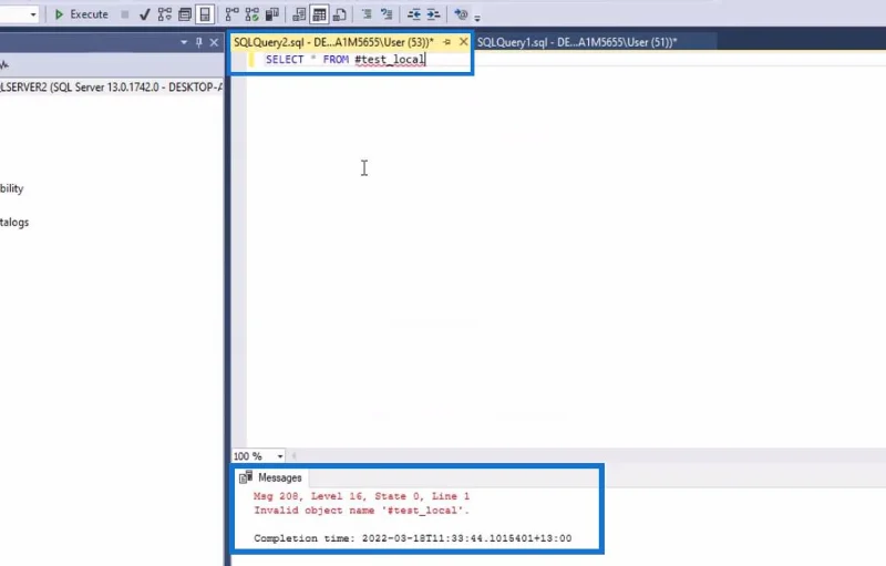Jadual Dan Pandangan SQL Temp Untuk Pengguna LuckyTemplates