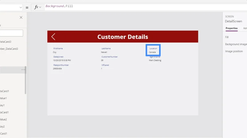 Skrin Butiran MS Power Apps Dan Skrin Borang