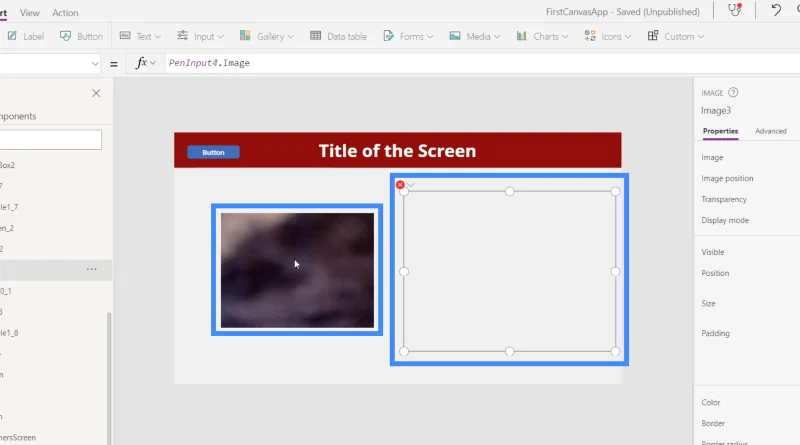 Imej PowerApps Digabungkan Dengan Pen, Kamera Dan Muat Naik Input Foto