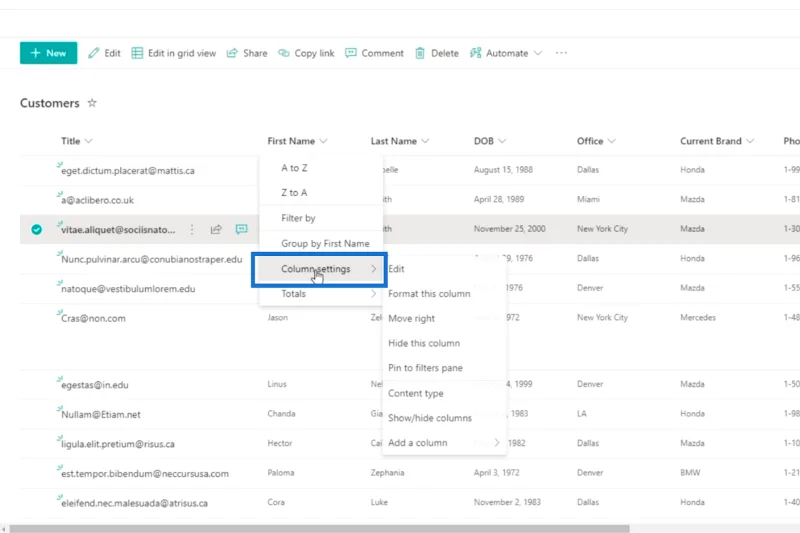 Pengesahan Lajur SharePoint Dalam Dua Cara