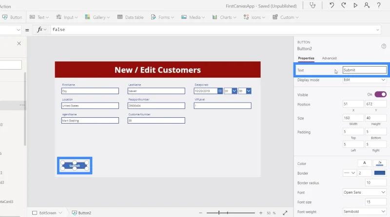 Skrin Butiran MS Power Apps Dan Skrin Borang