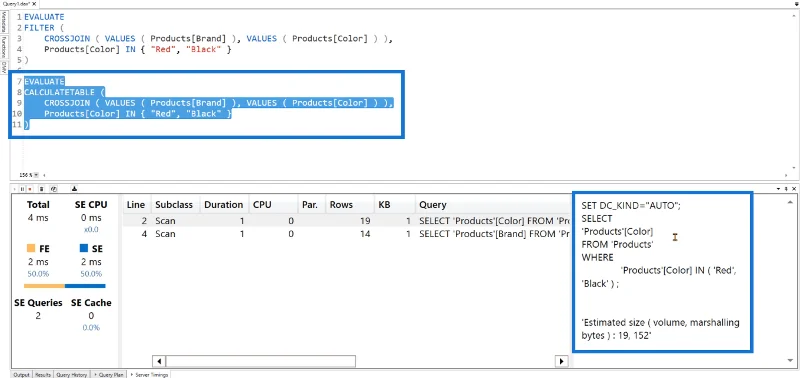 DAX CALCULATETABLE Vs FILTER Fungsi