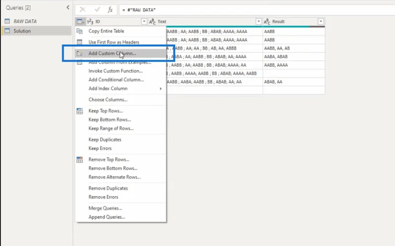 Menggunakan Editor Lanjutan Power Query Untuk Mengeluarkan Nilai Sebelum Teks Tertentu