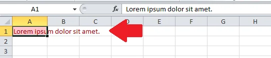 Excel'de Metni Kaydırma