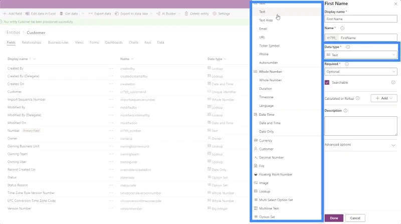 Entiti PowerApps: Cara Menambah Pelbagai Jenis Medan