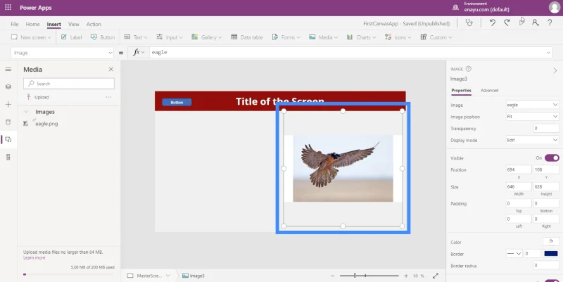 Imej PowerApps Digabungkan Dengan Pen, Kamera Dan Muat Naik Input Foto