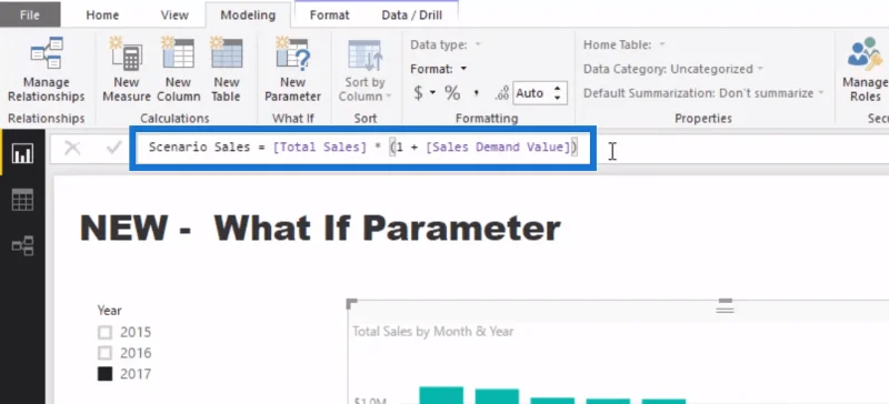 Funzionalità del parametro "What-If" di LuckyTemplates