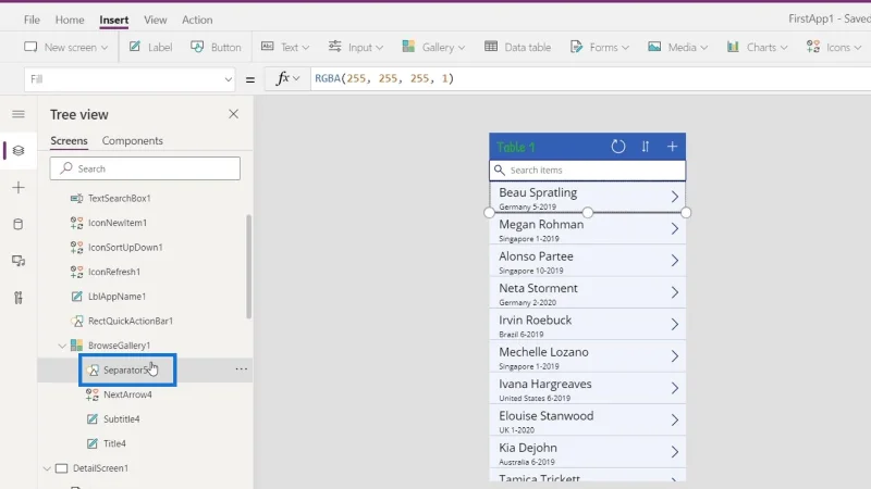 Gambaran Keseluruhan Konteks Navigasi PowerApps