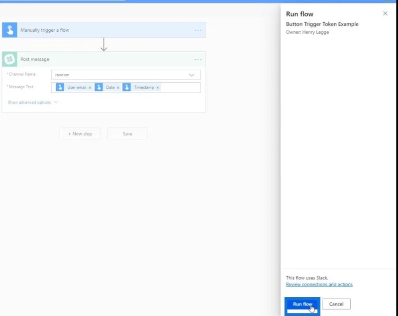Schaltflächenfluss in Microsoft Power Automate