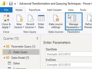 Parameter BI Kuasa Melalui Editor Pertanyaan