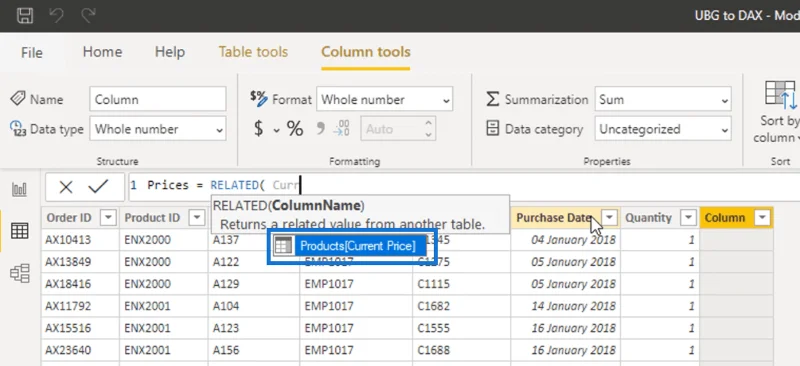 Lajur Dikira LuckyTemplates Vs Ukuran: Perbandingan