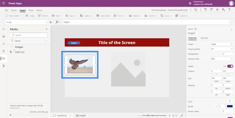 Imej PowerApps Digabungkan Dengan Pen, Kamera Dan Muat Naik Input Foto