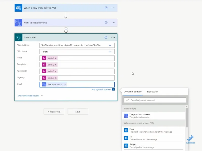 วิธีแยกวิเคราะห์อีเมล & เติมรายการ SharePoint ใน Power Automate