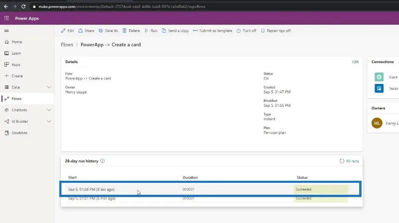 Penyepaduan PowerApps Dalam Microsoft Power Automate