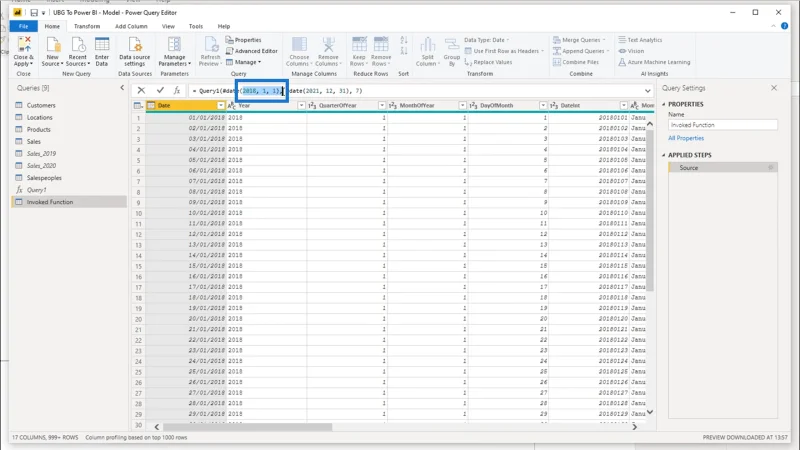 Mencipta Jadual Tarikh Dalam LuckyTemplates