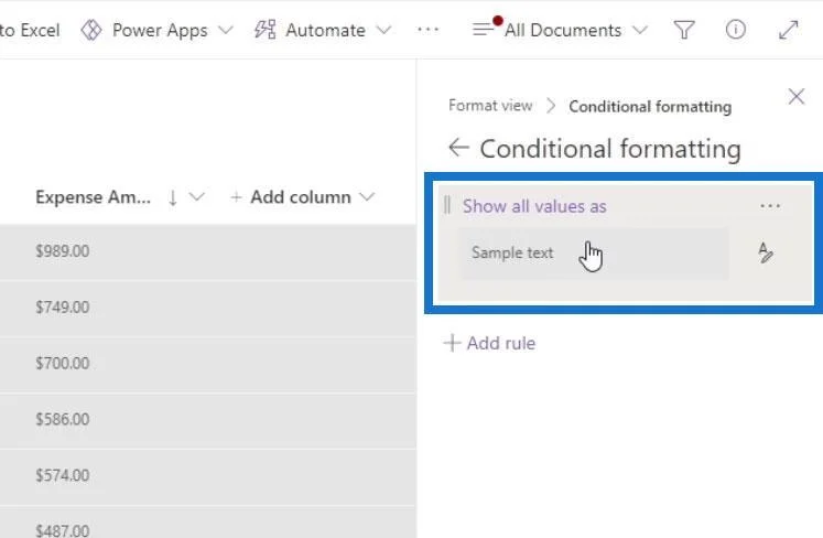 Lihat Pemformatan Dalam SharePoint