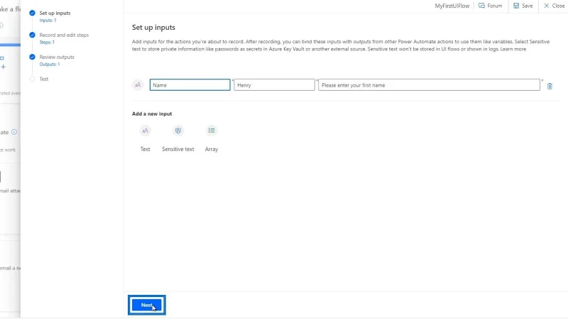 Input Aliran UI Dalam Microsoft Power Automate