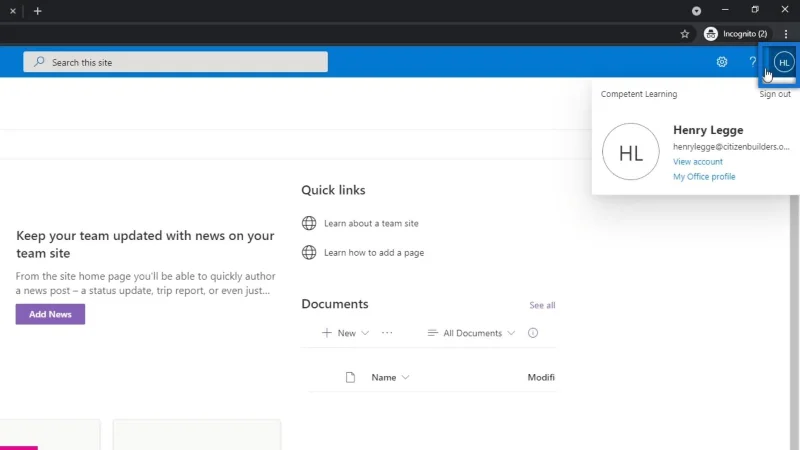 Tapak SharePoint |  Reka Letak Dan Panduan Menu