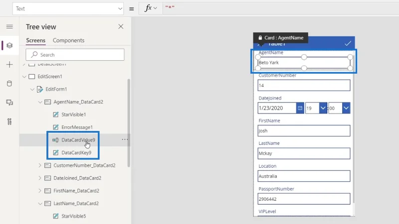 Skrin PowerApps: Mengedit Dan Mengemas kini