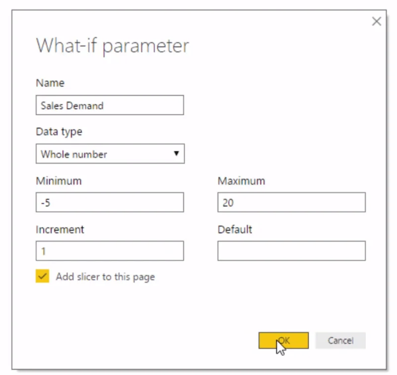 Funzionalità del parametro "What-If" di LuckyTemplates