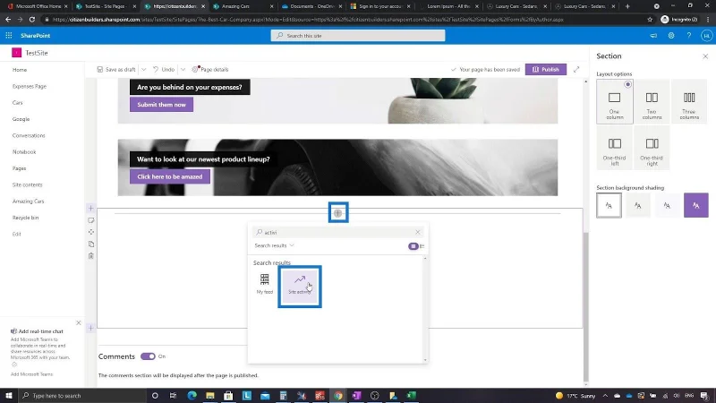 Übersicht und Erstellung der SharePoint-Homepage