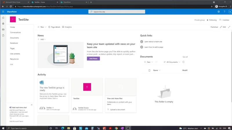 Tapak SharePoint |  Reka Letak Dan Panduan Menu