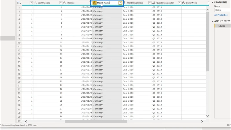 Mencipta Jadual Tarikh Dalam LuckyTemplates