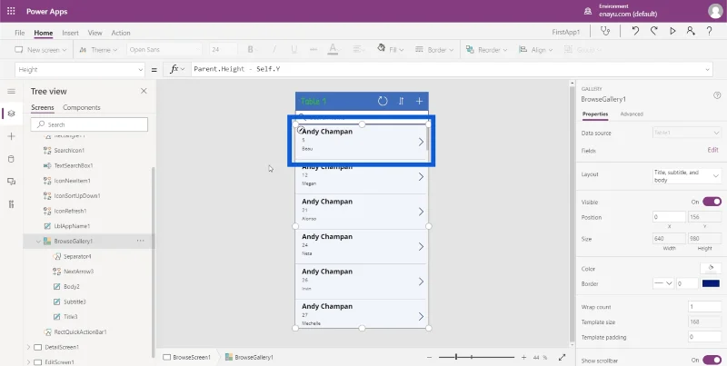 Galeri PowerApps: Satu Pengenalan