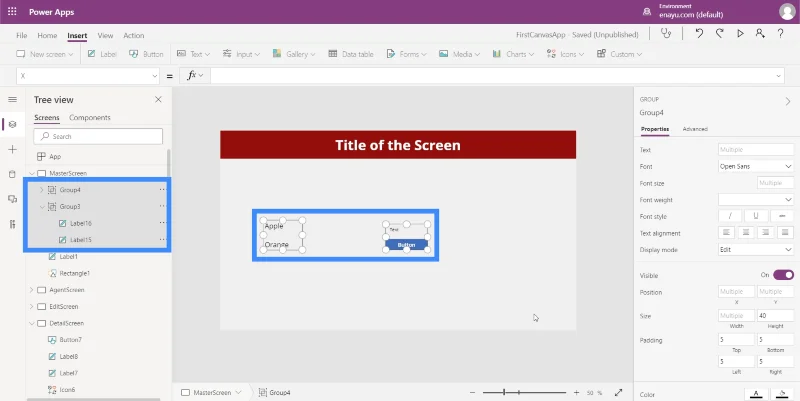 Microsoft Power Apps: Mengumpulkan Elemen Bersama