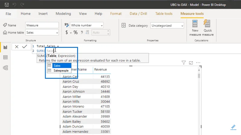 Lajur Dikira LuckyTemplates Vs Ukuran: Perbandingan