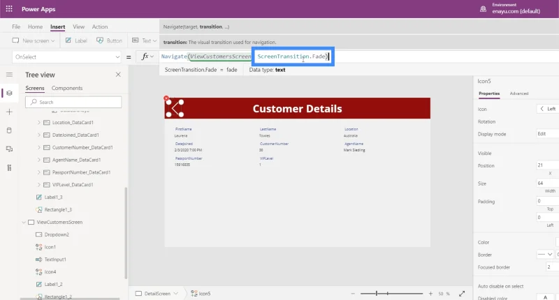 Skrin Butiran MS Power Apps Dan Skrin Borang