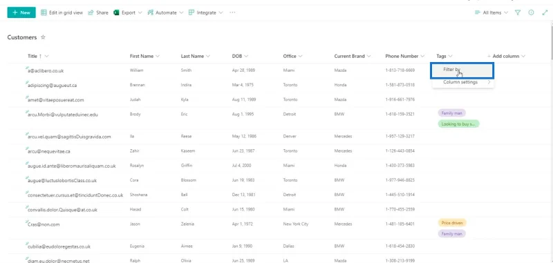 Hinzufügen eines SharePoint-Auswahlfelds zu einer Liste