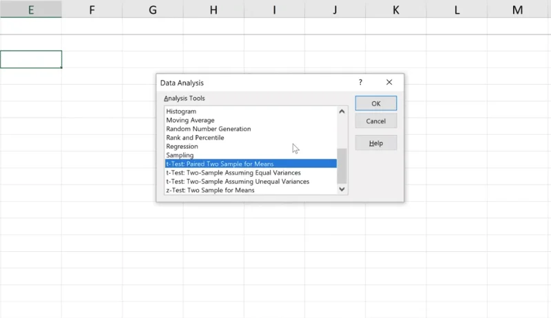 Ujian T Sampel Berpasangan Dalam Excel