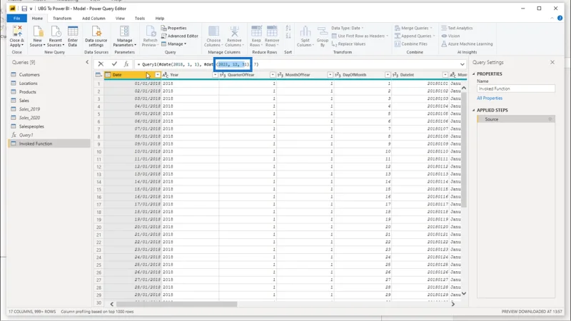 Mencipta Jadual Tarikh Dalam LuckyTemplates
