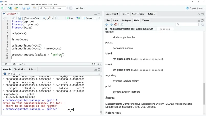 Memvisualisasikan Data Hilang Dalam RW/ GGMICE