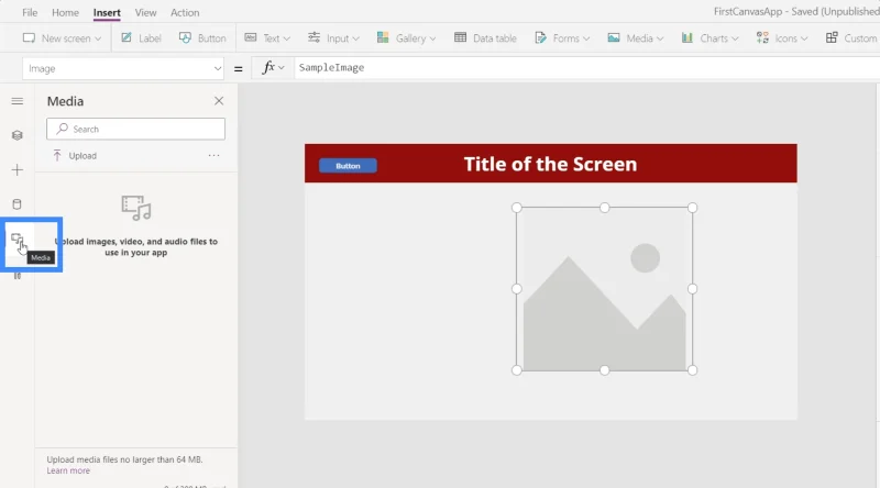 Imej PowerApps Digabungkan Dengan Pen, Kamera Dan Muat Naik Input Foto