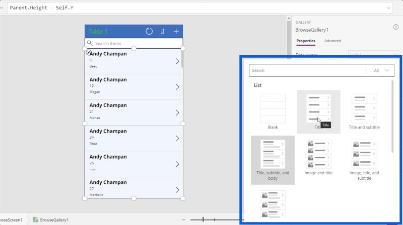Galeri PowerApps: Satu Pengenalan
