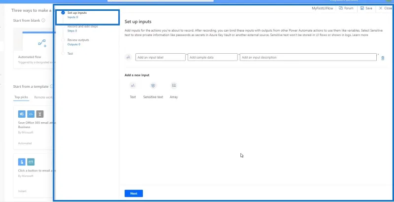 Kuasa Automate Aliran UI: Penciptaan Dan Persediaan