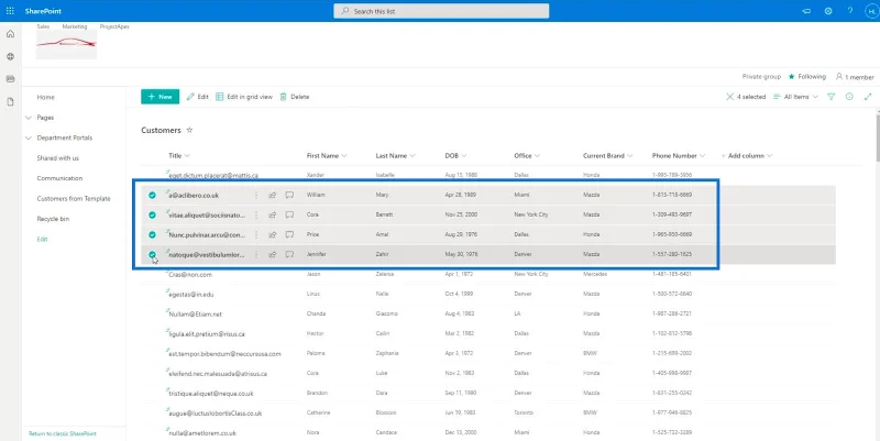 รายการ SharePoint: การแก้ไขรายการเดียวและหลายรายการ