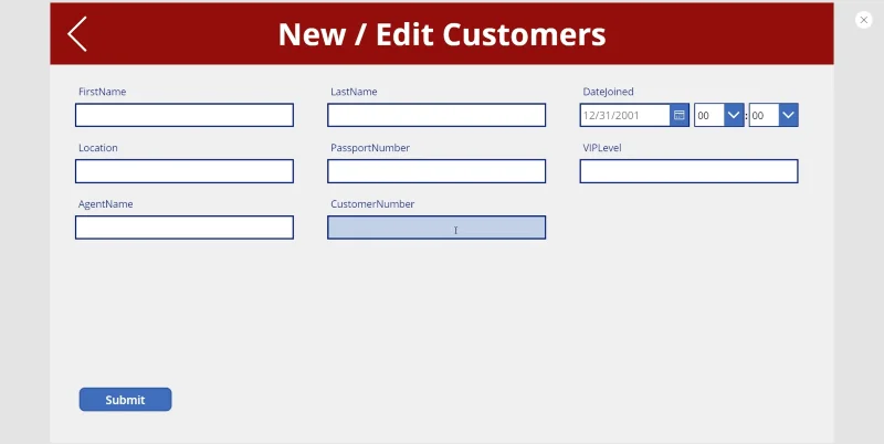 Skrin Butiran MS Power Apps Dan Skrin Borang