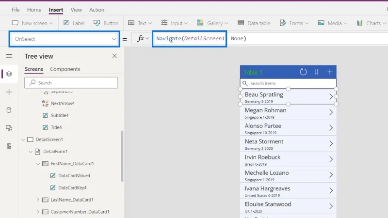 Gambaran Keseluruhan Konteks Navigasi PowerApps
