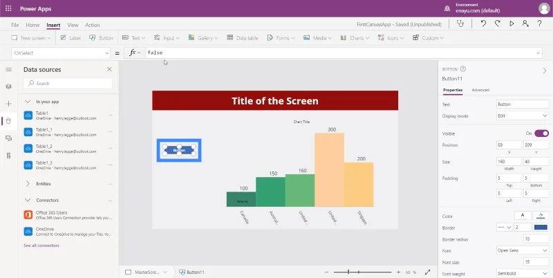 Carta PowerApps, Graf Dan Imej Dinamik