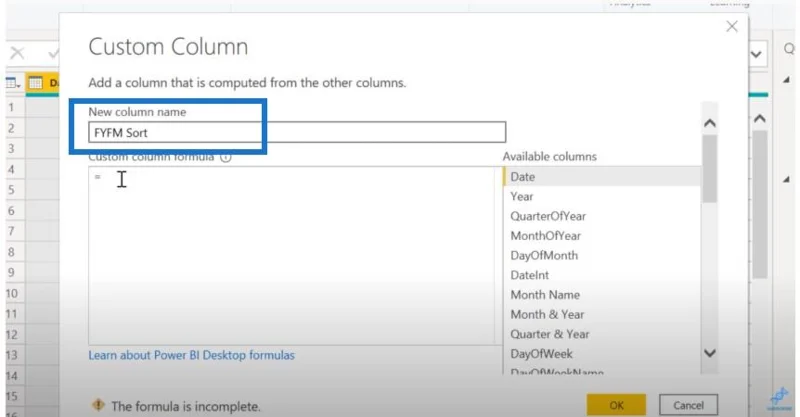 Menyusun Lajur Jadual Tarikh Dalam LuckyTemplates